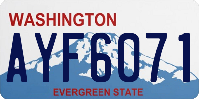 WA license plate AYF6071