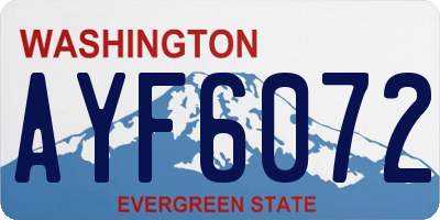 WA license plate AYF6072