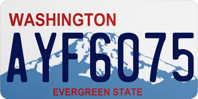 WA license plate AYF6075