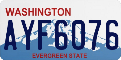 WA license plate AYF6076