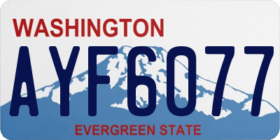 WA license plate AYF6077
