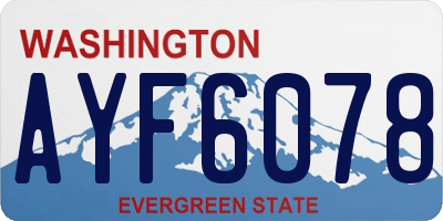 WA license plate AYF6078