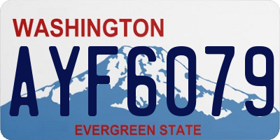 WA license plate AYF6079
