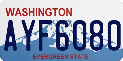 WA license plate AYF6080
