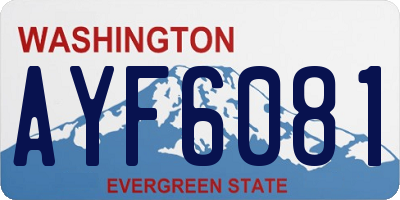 WA license plate AYF6081