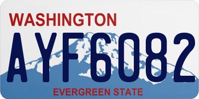 WA license plate AYF6082