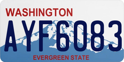 WA license plate AYF6083