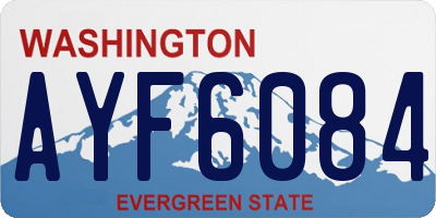 WA license plate AYF6084