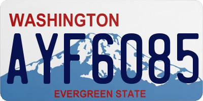 WA license plate AYF6085