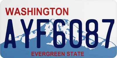 WA license plate AYF6087