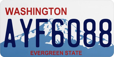 WA license plate AYF6088