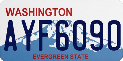 WA license plate AYF6090