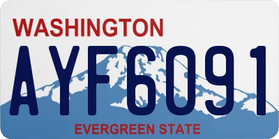 WA license plate AYF6091