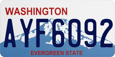 WA license plate AYF6092