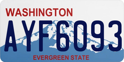 WA license plate AYF6093