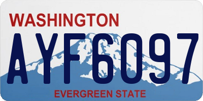 WA license plate AYF6097