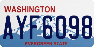 WA license plate AYF6098