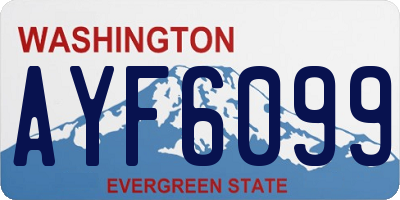 WA license plate AYF6099