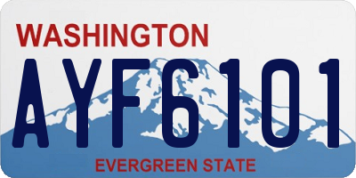 WA license plate AYF6101