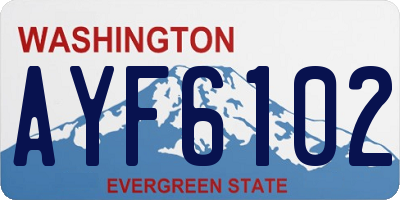 WA license plate AYF6102