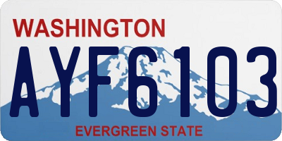 WA license plate AYF6103