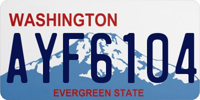WA license plate AYF6104