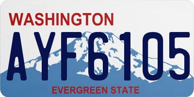 WA license plate AYF6105