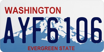 WA license plate AYF6106