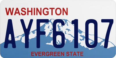 WA license plate AYF6107