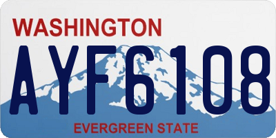 WA license plate AYF6108