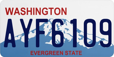 WA license plate AYF6109