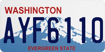 WA license plate AYF6110
