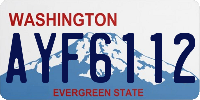 WA license plate AYF6112