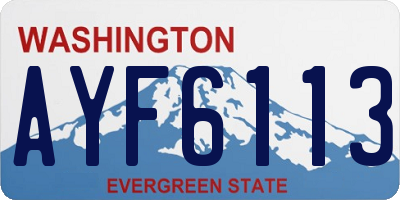 WA license plate AYF6113