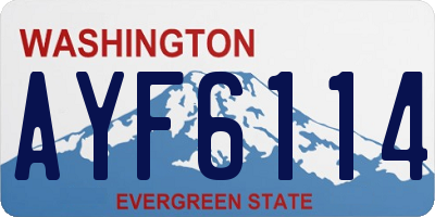 WA license plate AYF6114