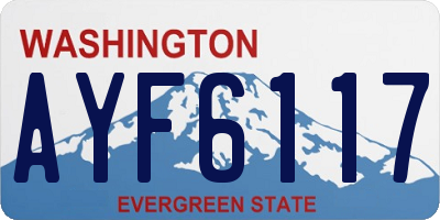 WA license plate AYF6117