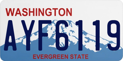 WA license plate AYF6119