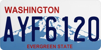 WA license plate AYF6120