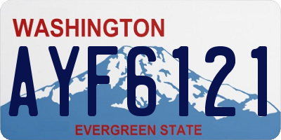 WA license plate AYF6121