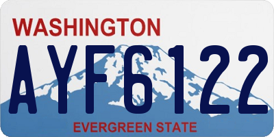 WA license plate AYF6122