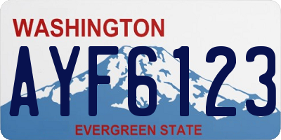 WA license plate AYF6123
