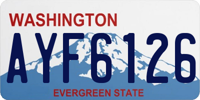 WA license plate AYF6126