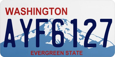 WA license plate AYF6127