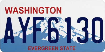 WA license plate AYF6130