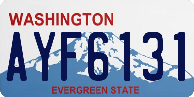 WA license plate AYF6131