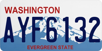 WA license plate AYF6132