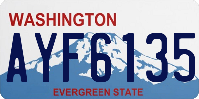 WA license plate AYF6135
