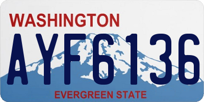 WA license plate AYF6136