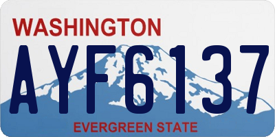 WA license plate AYF6137