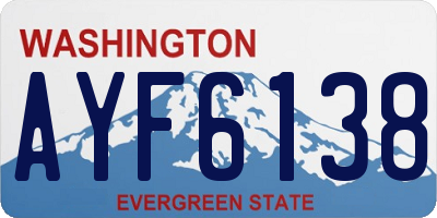WA license plate AYF6138